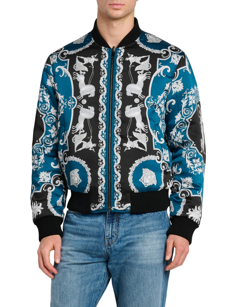 Men's Barocco Mythic Reversible Twill Jacket - Black Petrol Blue 6