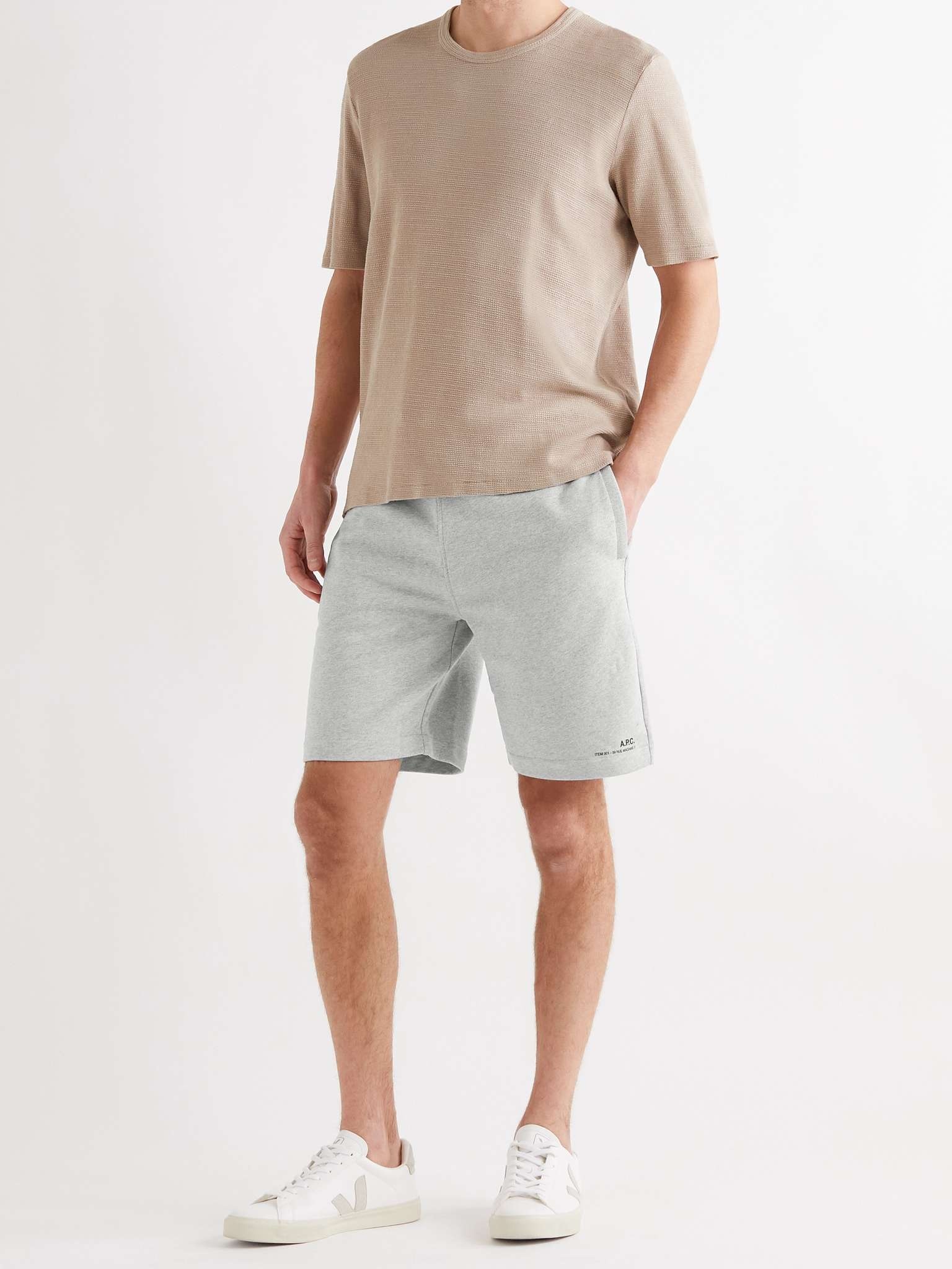 Logo-Print Fleece-Back Cotton-Jersey Drawstring Shorts - 4