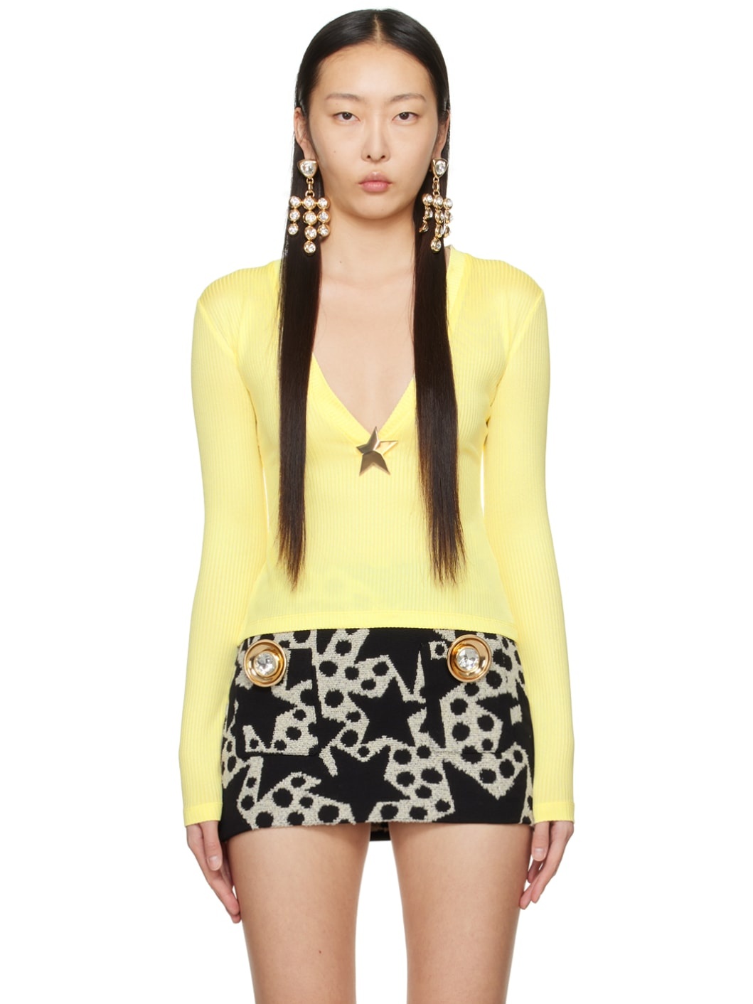 Yellow Star Stud Top - 1