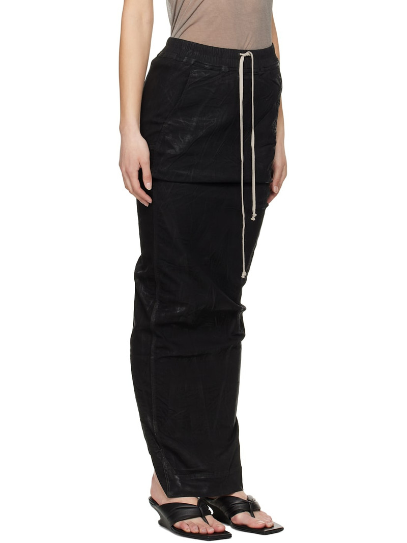 Black Pull On Pillar Denim Maxi Skirt 2