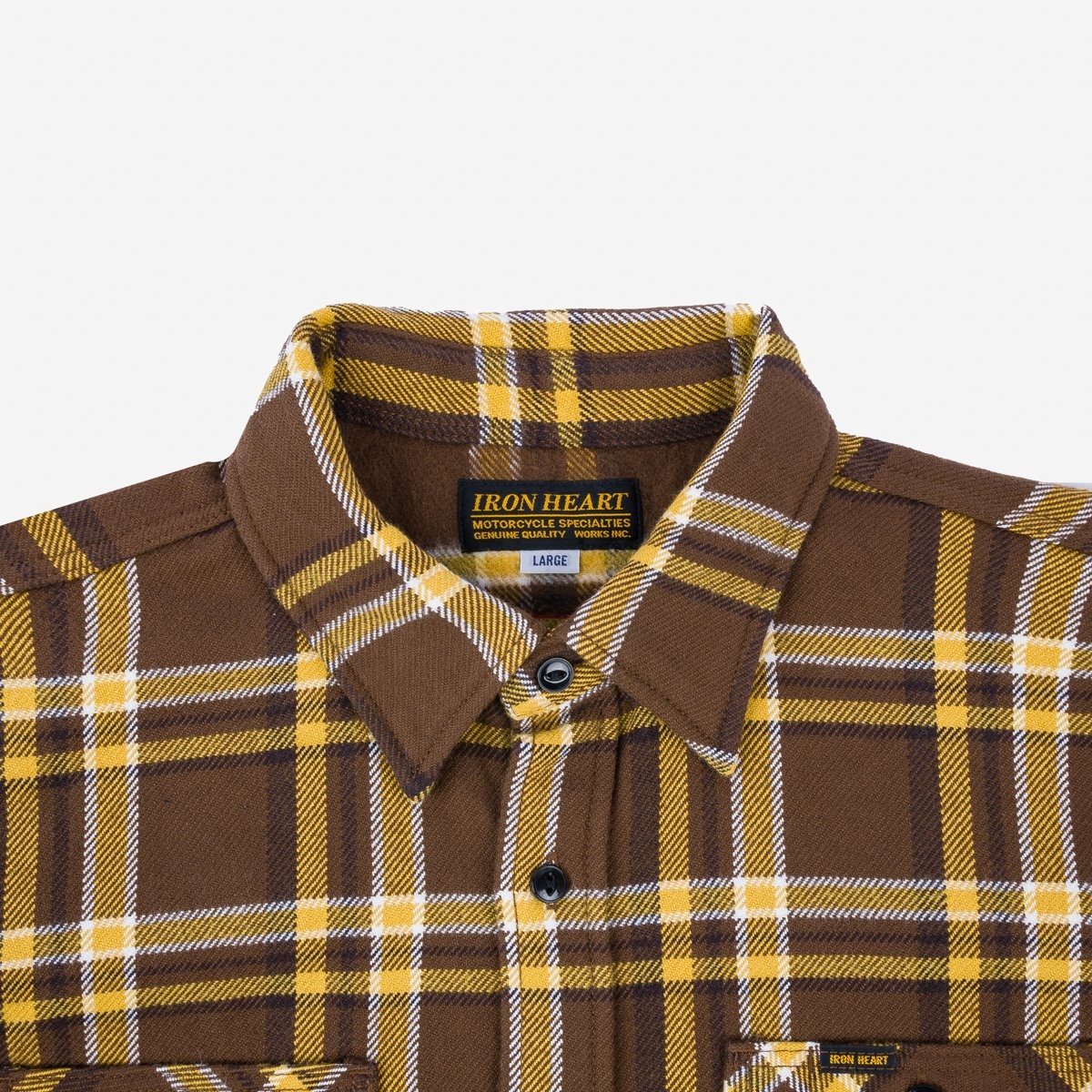 IHSH-378-BRN Ultra Heavy Flannel Crazy Check Work Shirt - Brown - 8