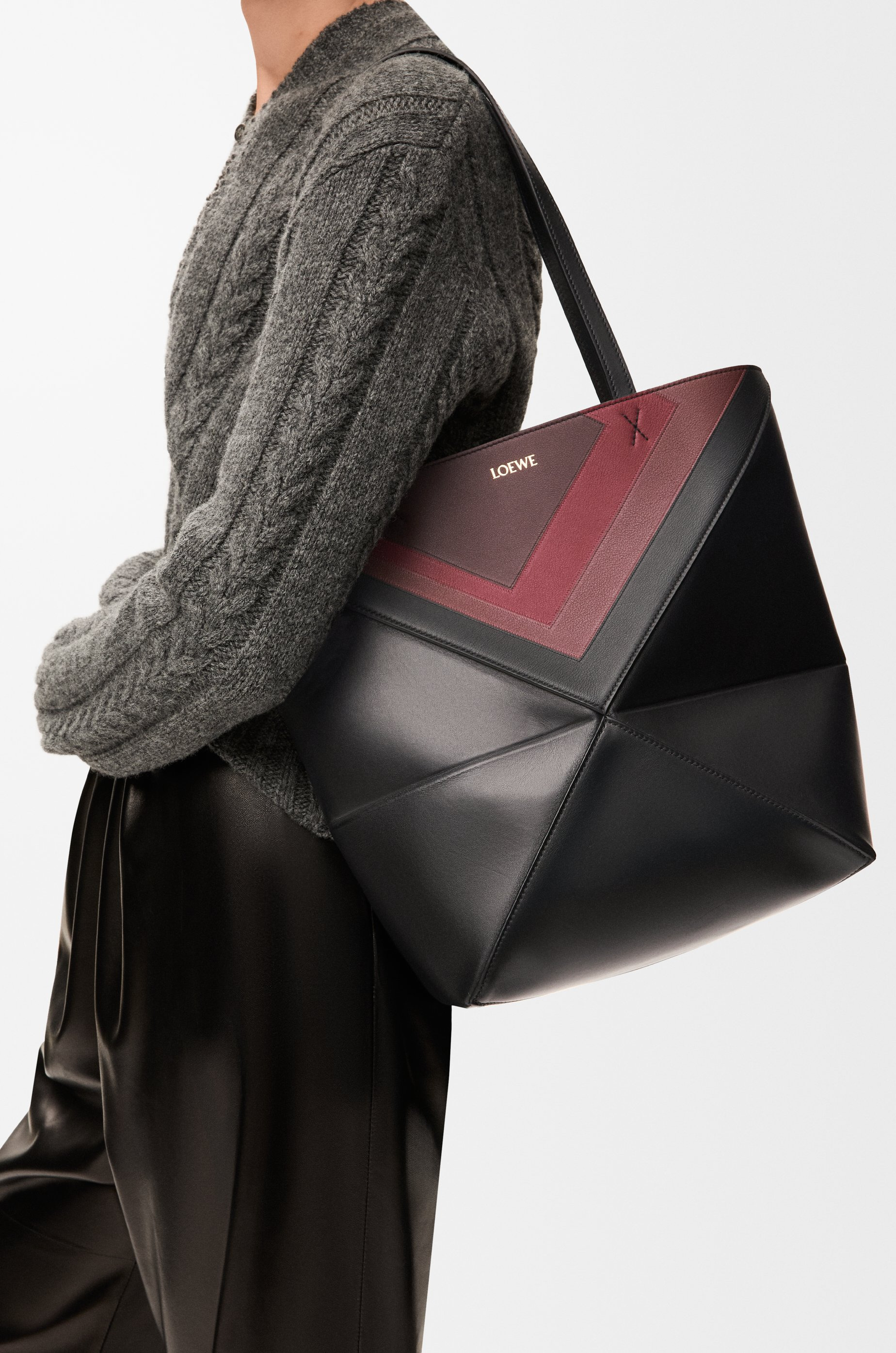 Medium Puzzle Fold tote in nappa calfskin - 3
