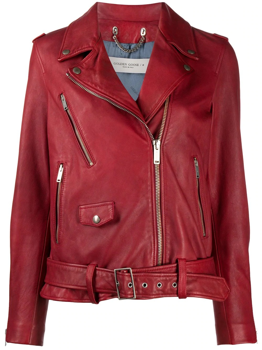 red classic biker jacket - 1