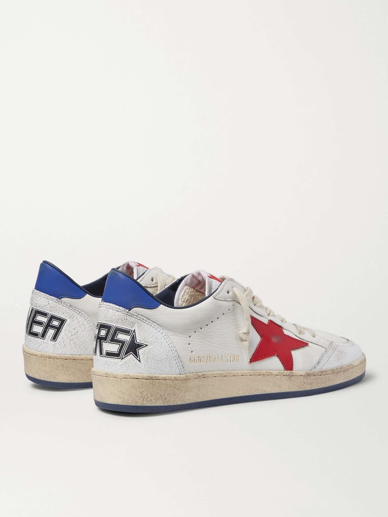 Ball Star Distressed Leather Sneakers - 5