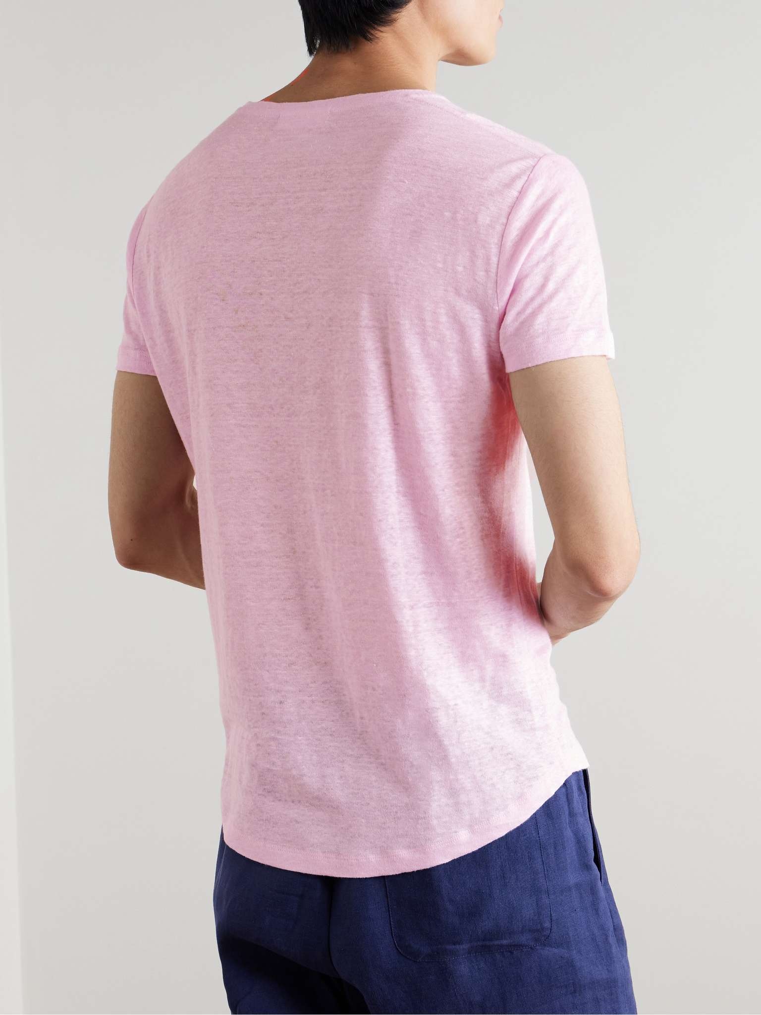 Slim-Fit Linen-Jersey T-Shirt - 3