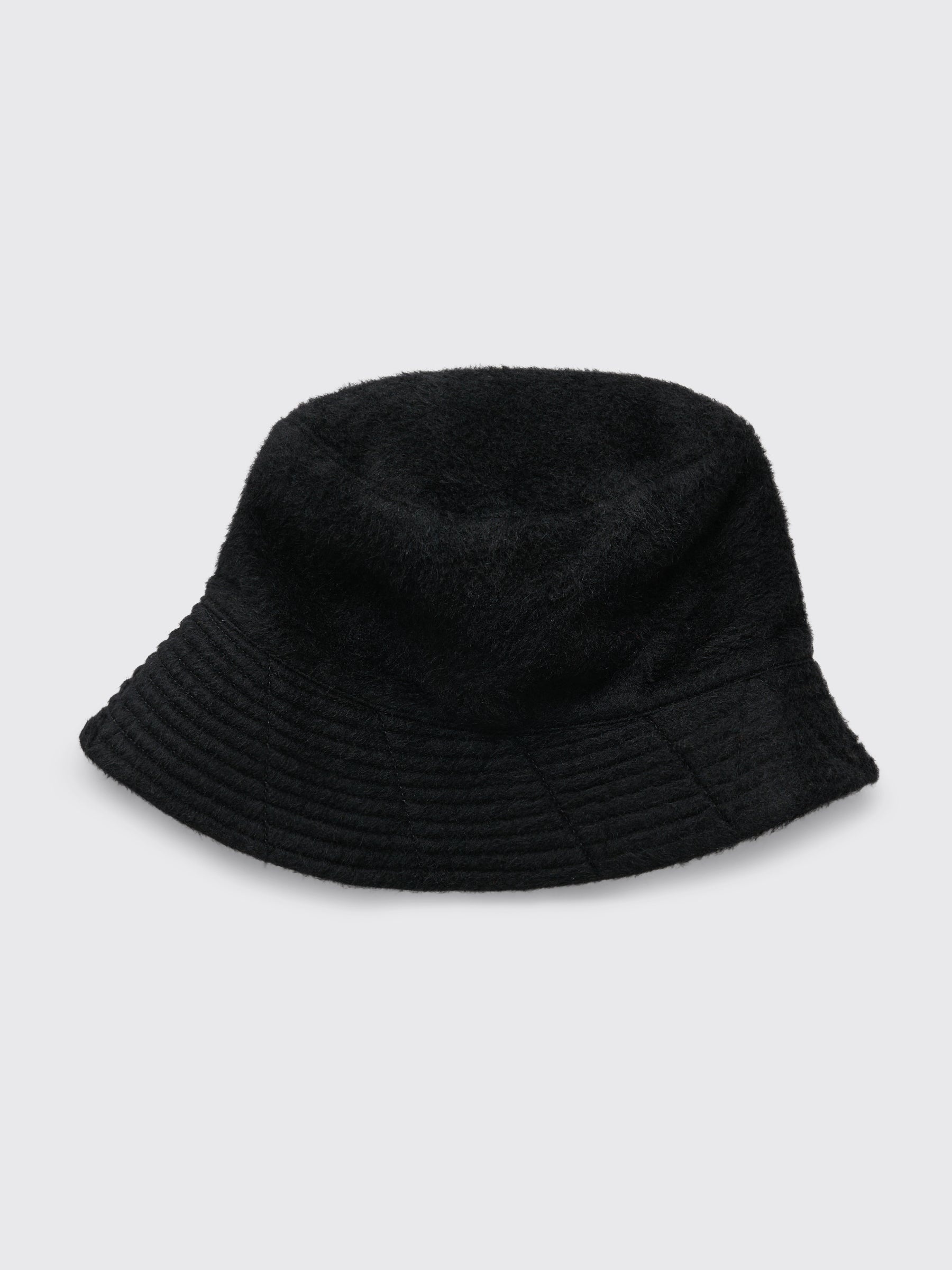 ENGINEERED GARMENTS SHAGGY WOOL BUCKET HAT BLACK - 2