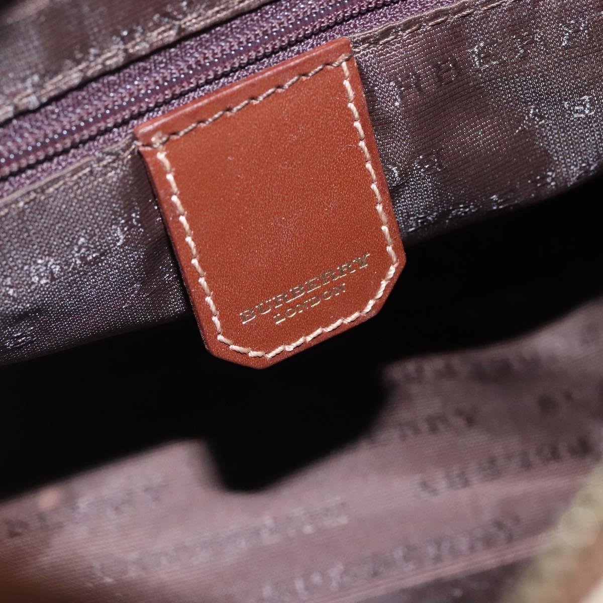 Burberry Nova Check Shoulder Bag Pvc Leather Beige Brown - 16