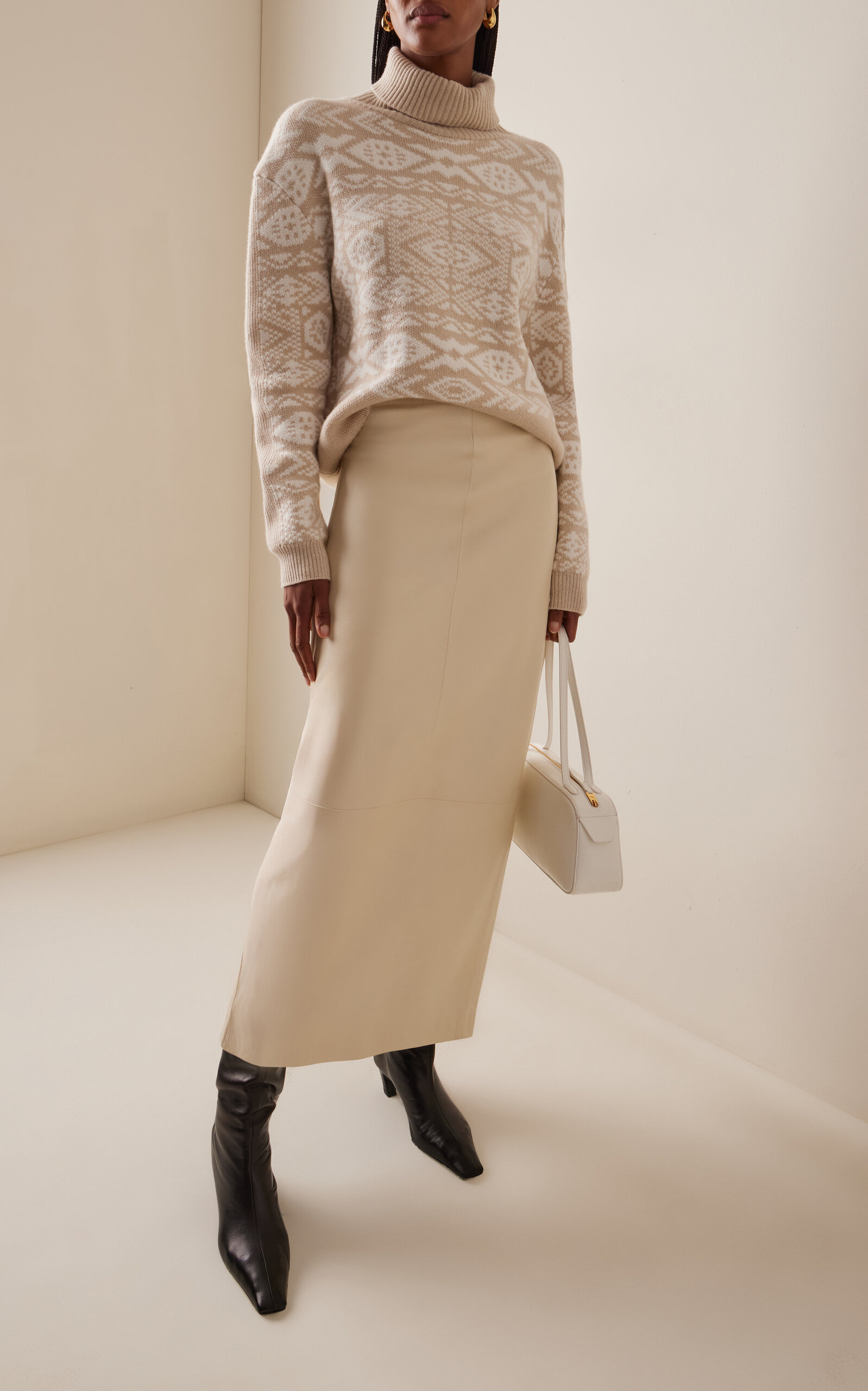 Nadin Wool Turtleneck Top ivory - 2