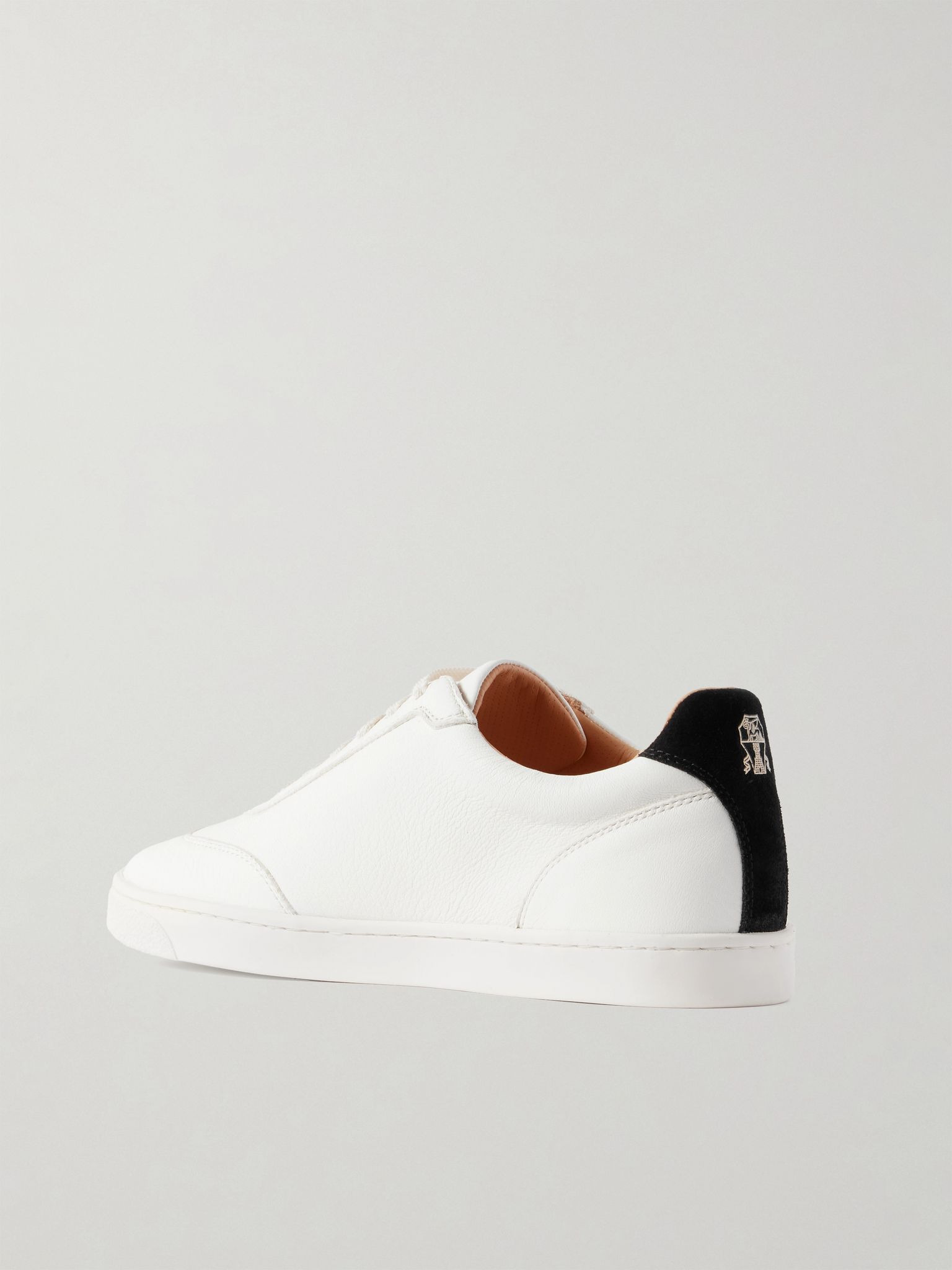 Coda di Rondine Suede-Trimmed Leather Sneakers Off-white - 4