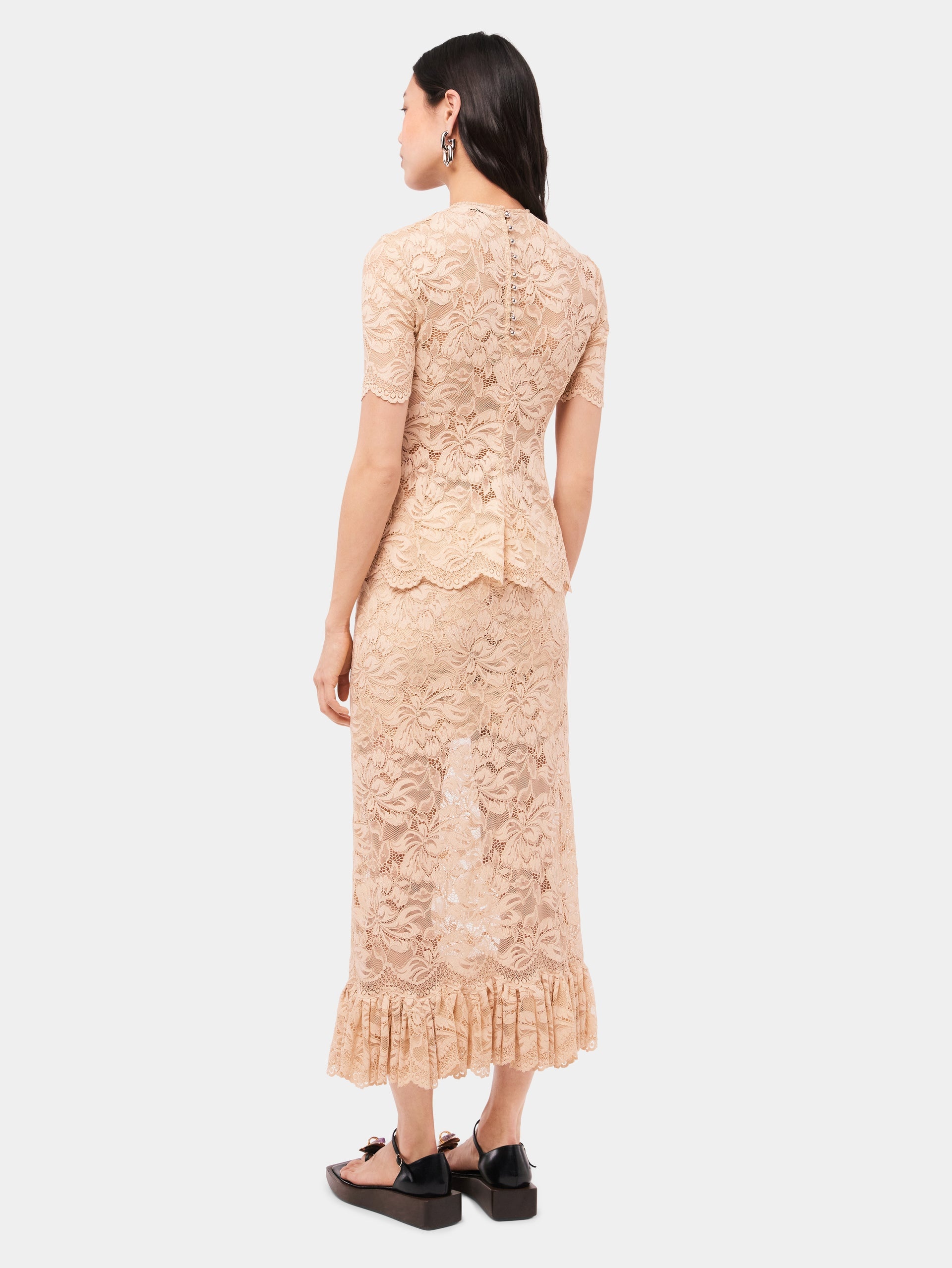 LONG RAFFIA COLORED SKIRT IN LACE - 4