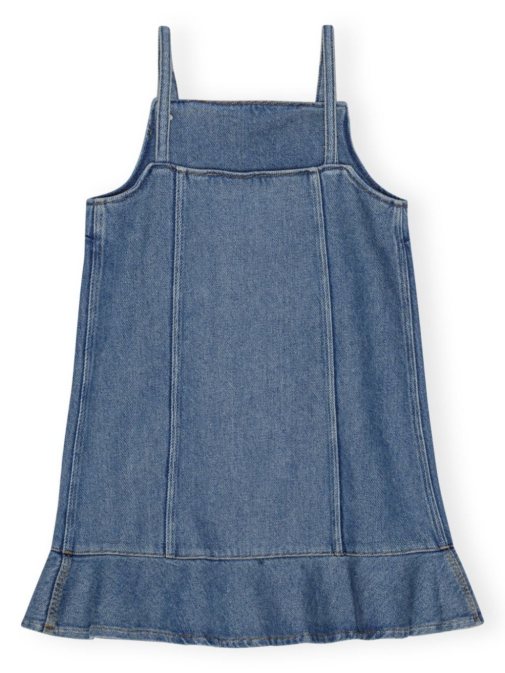 flared-hem denim mini dress - 6