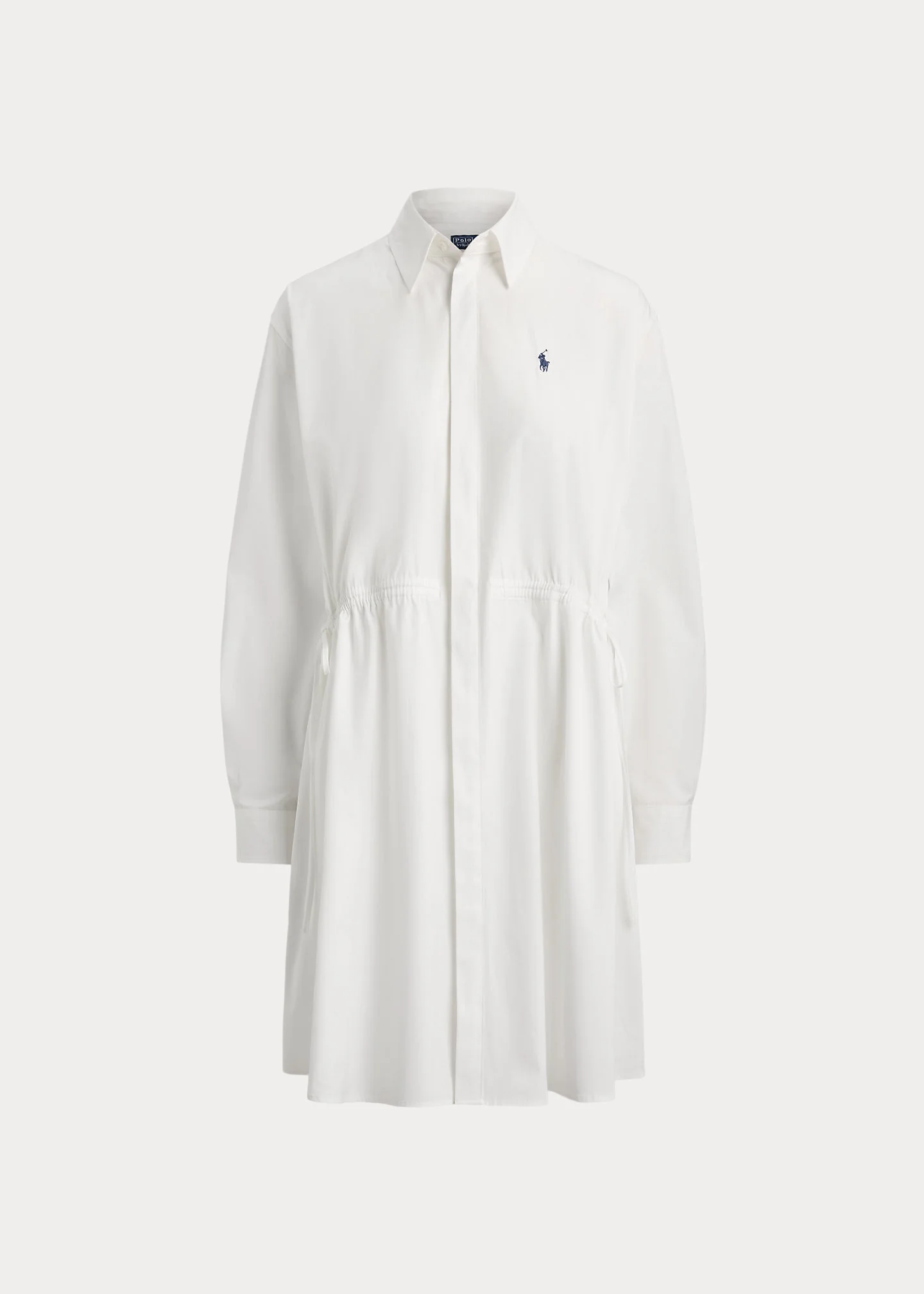 Cotton Drawcord Shirtdress - 1