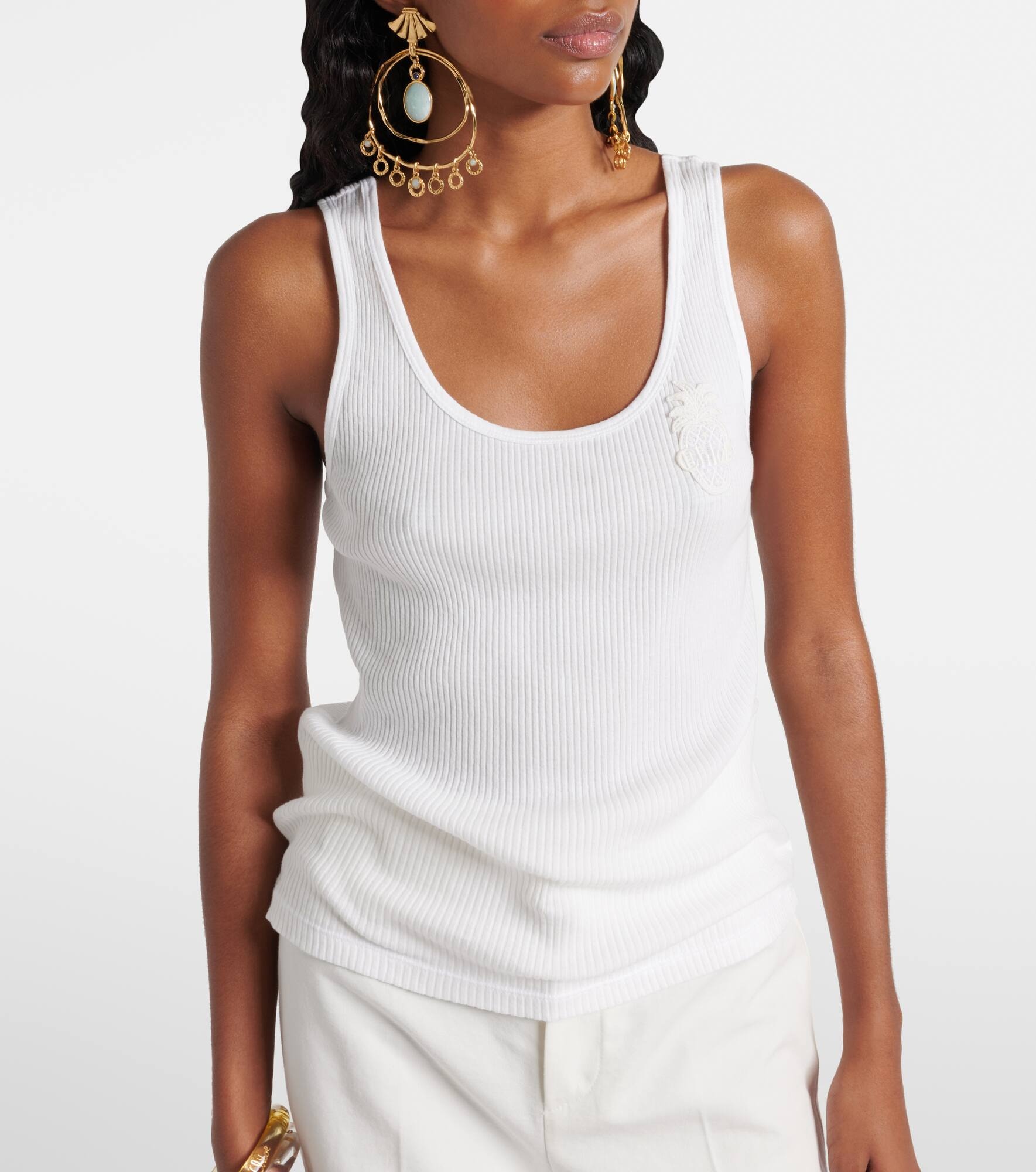 Logo cotton jersey tank top - 5