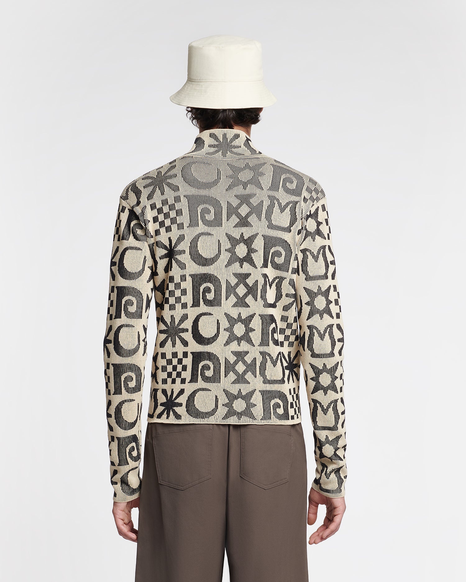 Rib Jacquard Cardigan - 3