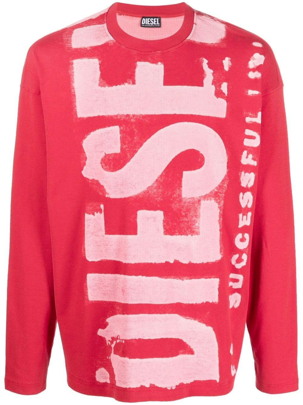 painterly-print branded sweatshirt - 1