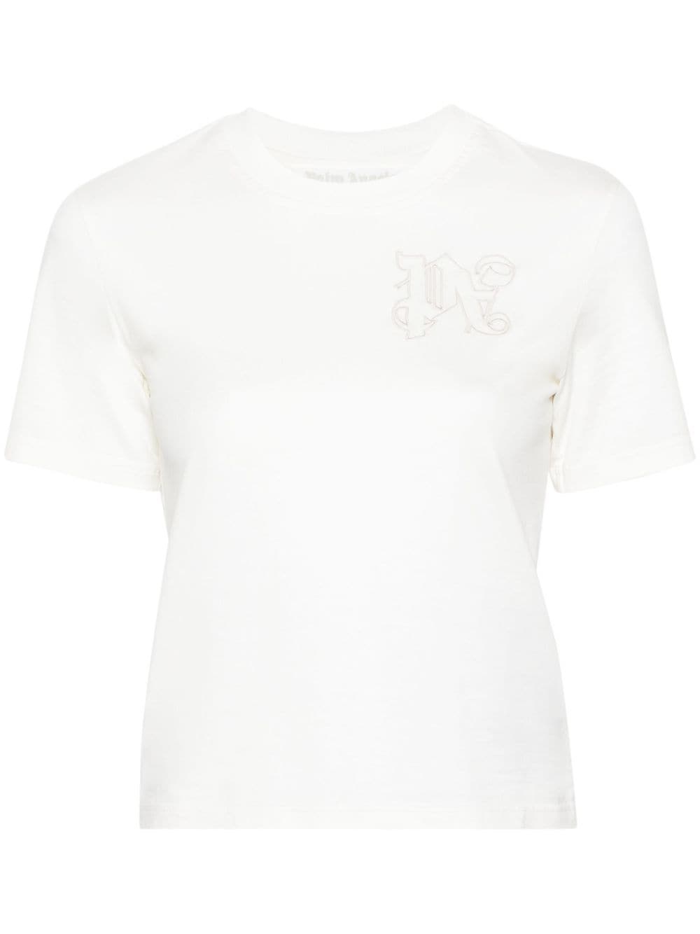 logo-embroidered cotton T-shirt - 1