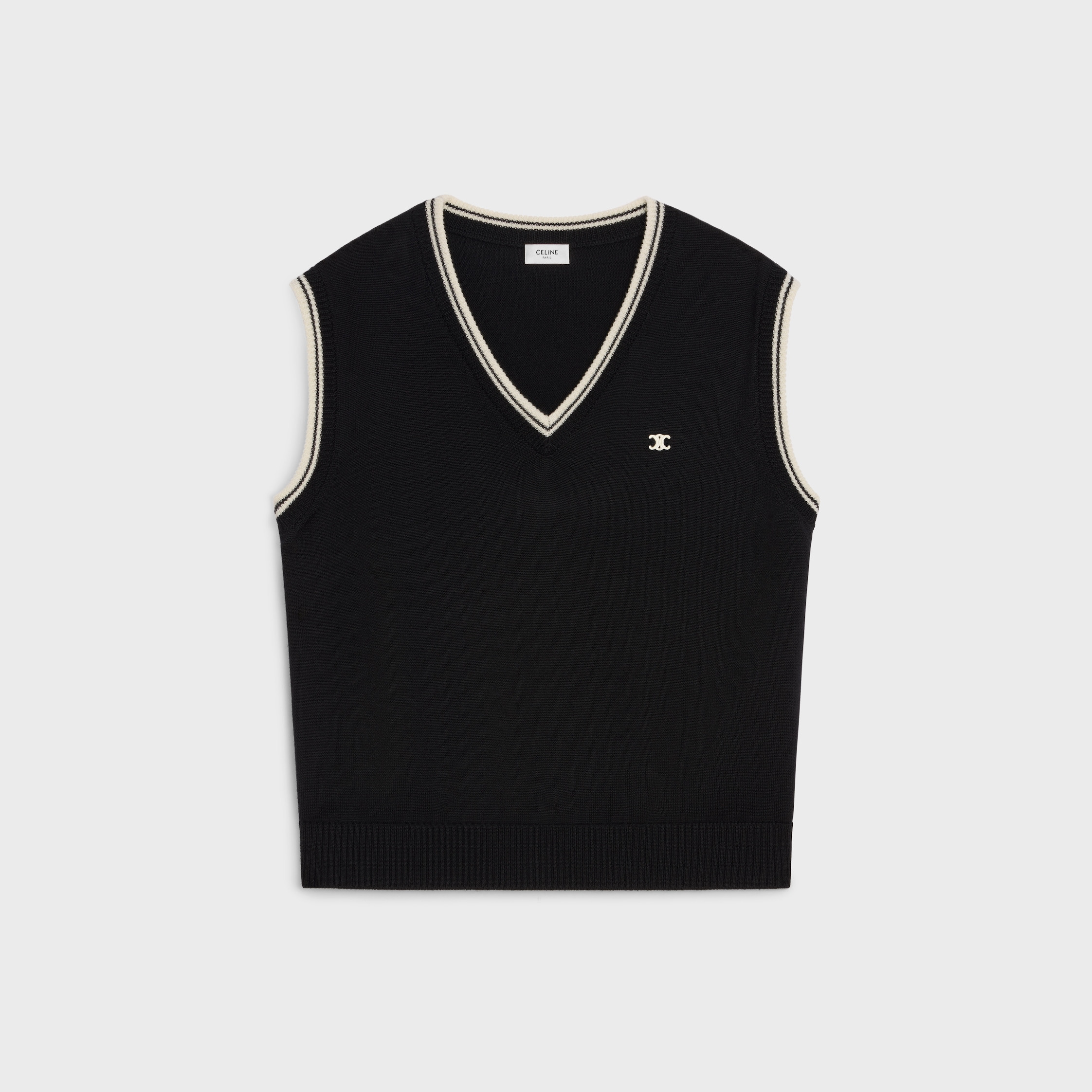 triomphe V-neck sweater in wool - 1
