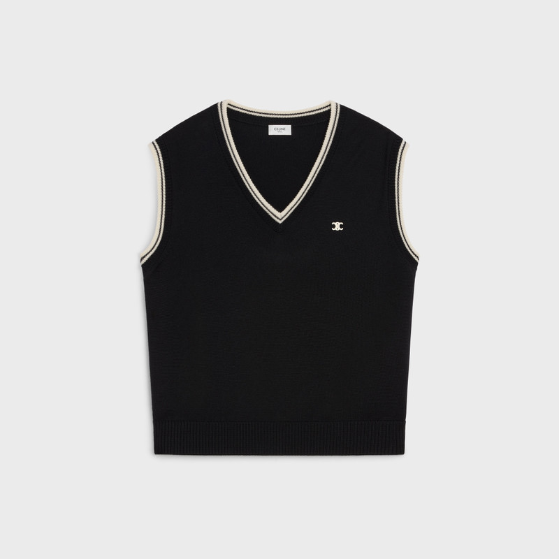 triomphe V-neck sweater in wool 1