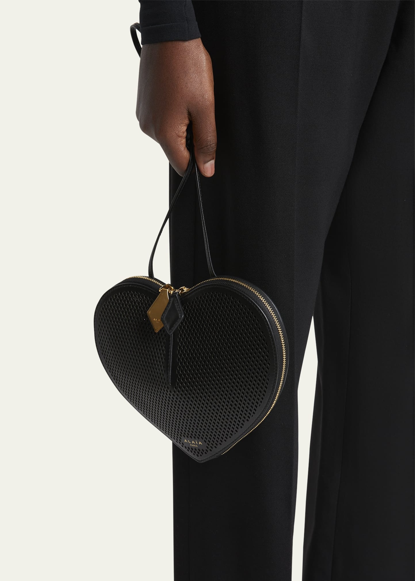 Le Coeur Crossbody Bag in Fishnet Leather - 2