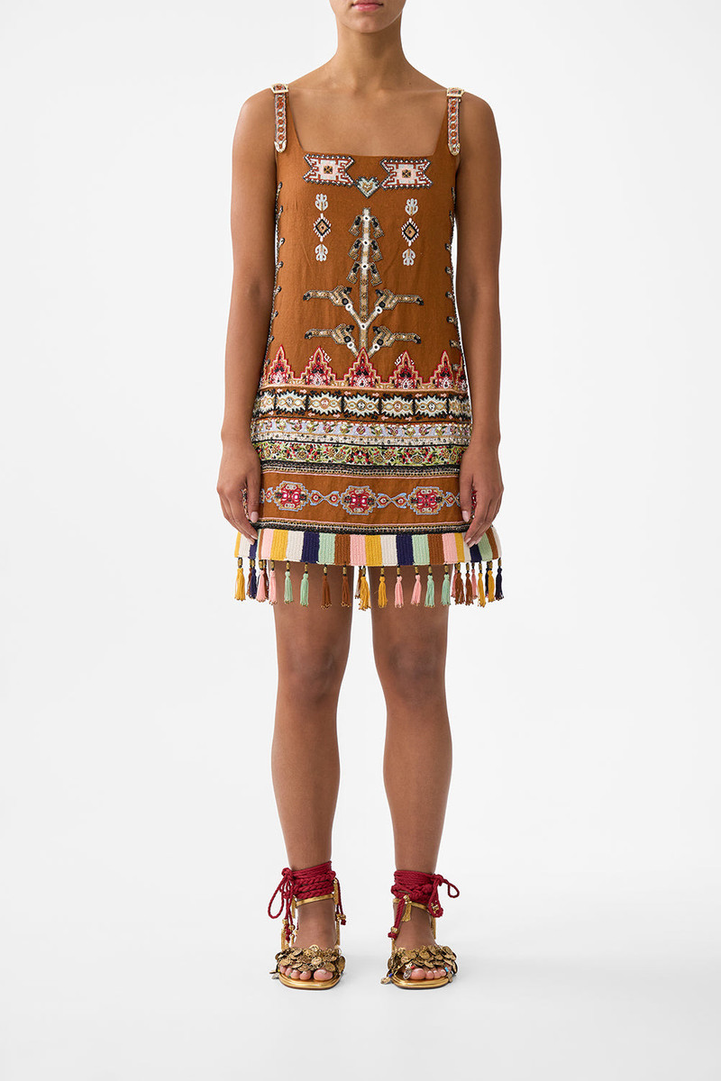 CAMILLA SQUARE NECK SHIFT DRESS outlook