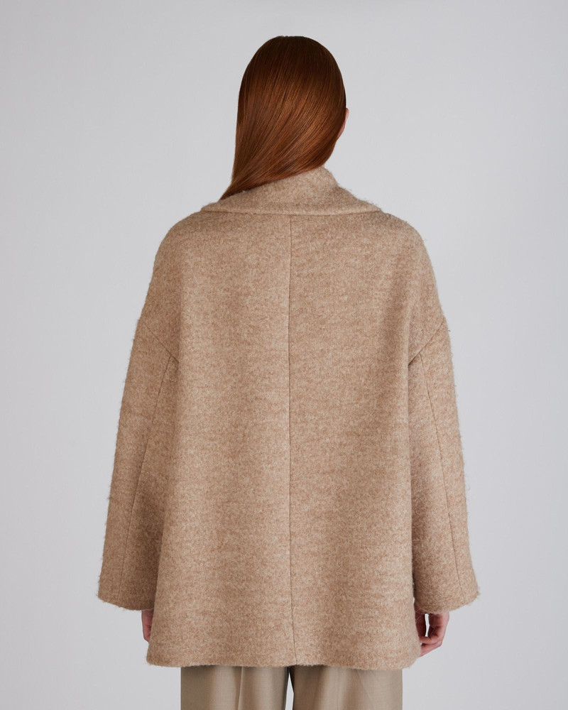 Wide fit wool bouclé peacoat 3