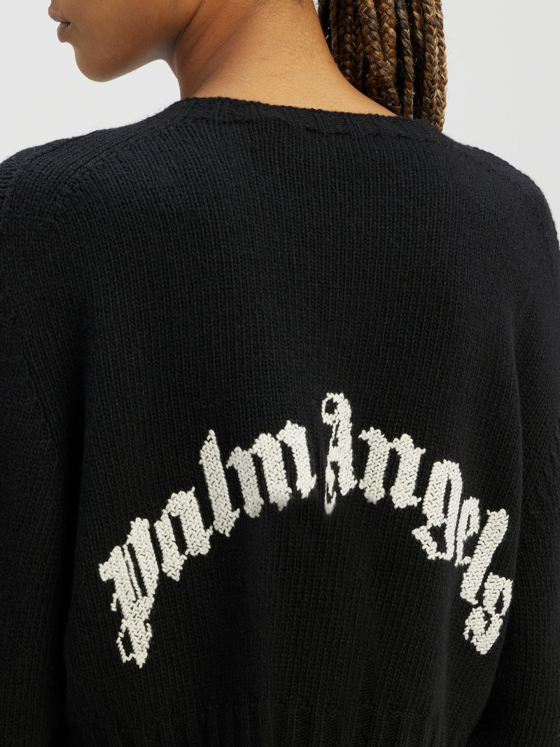 Curved Logo Cropped Sweater 6