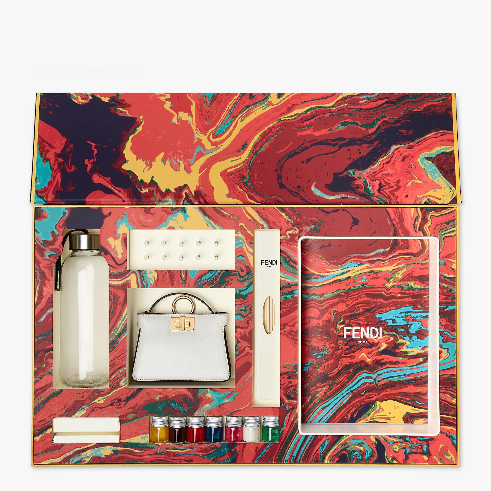 Leather charm with Fendi marbling kit 1