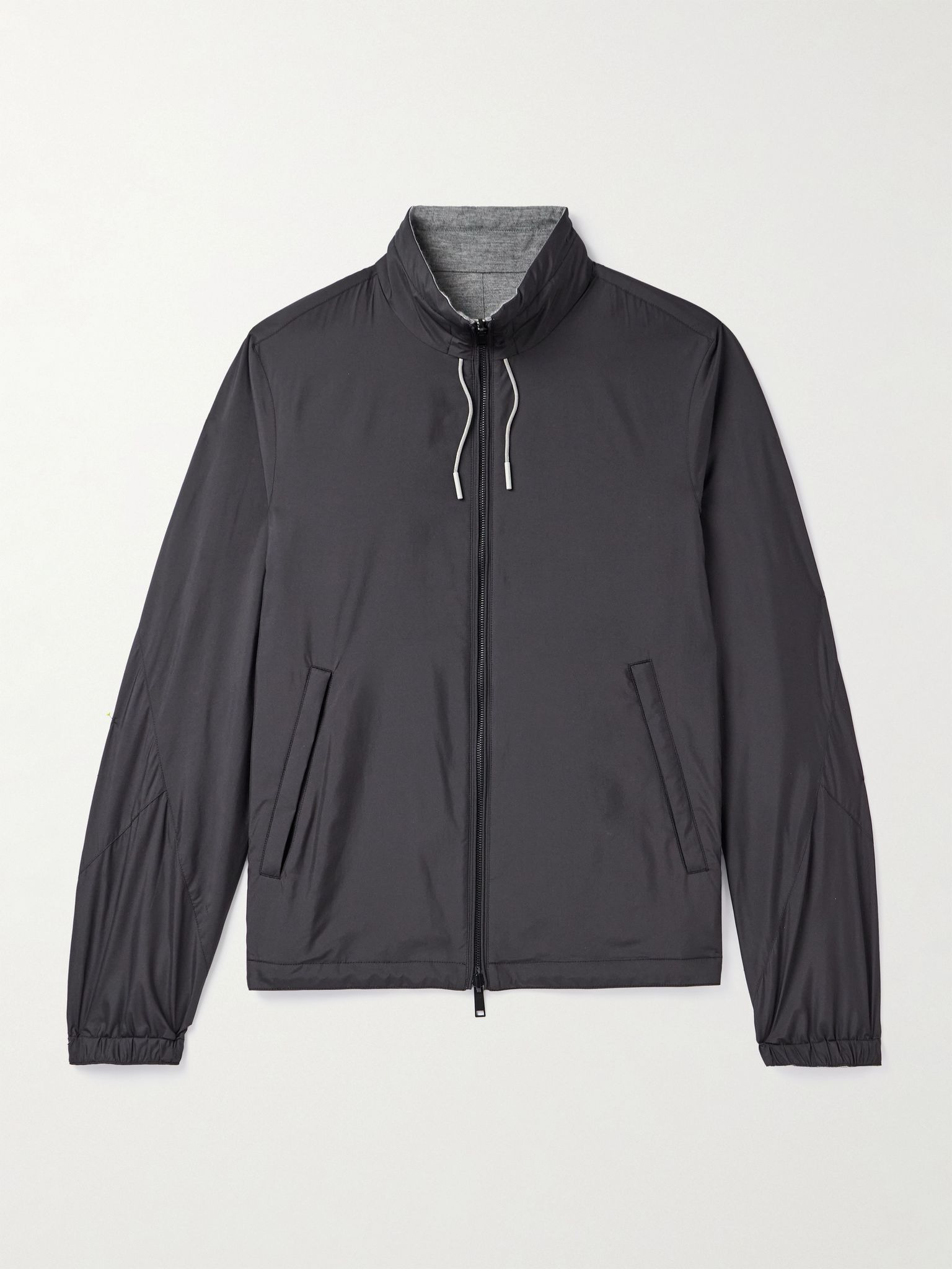Reversible Shell and Cashmere, Cotton and Silk-Blend Jacket Black - 1