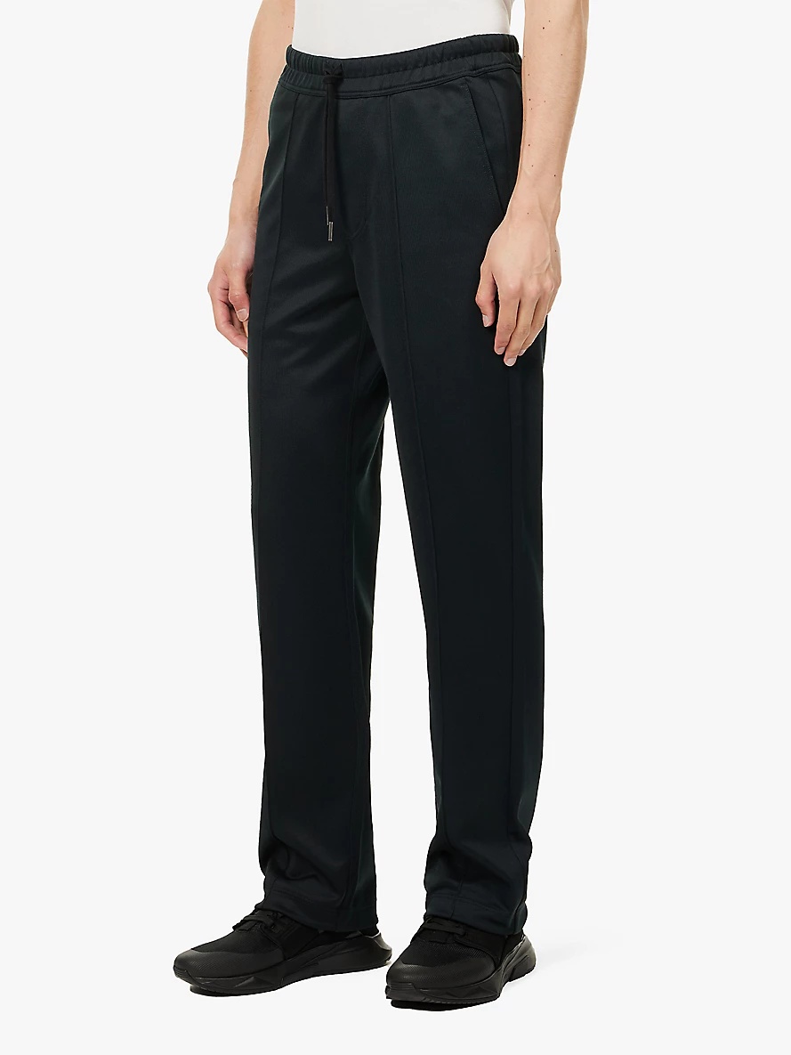 Regular-fit straight-leg mid-rise cotton-blend jogging bottoms - 3