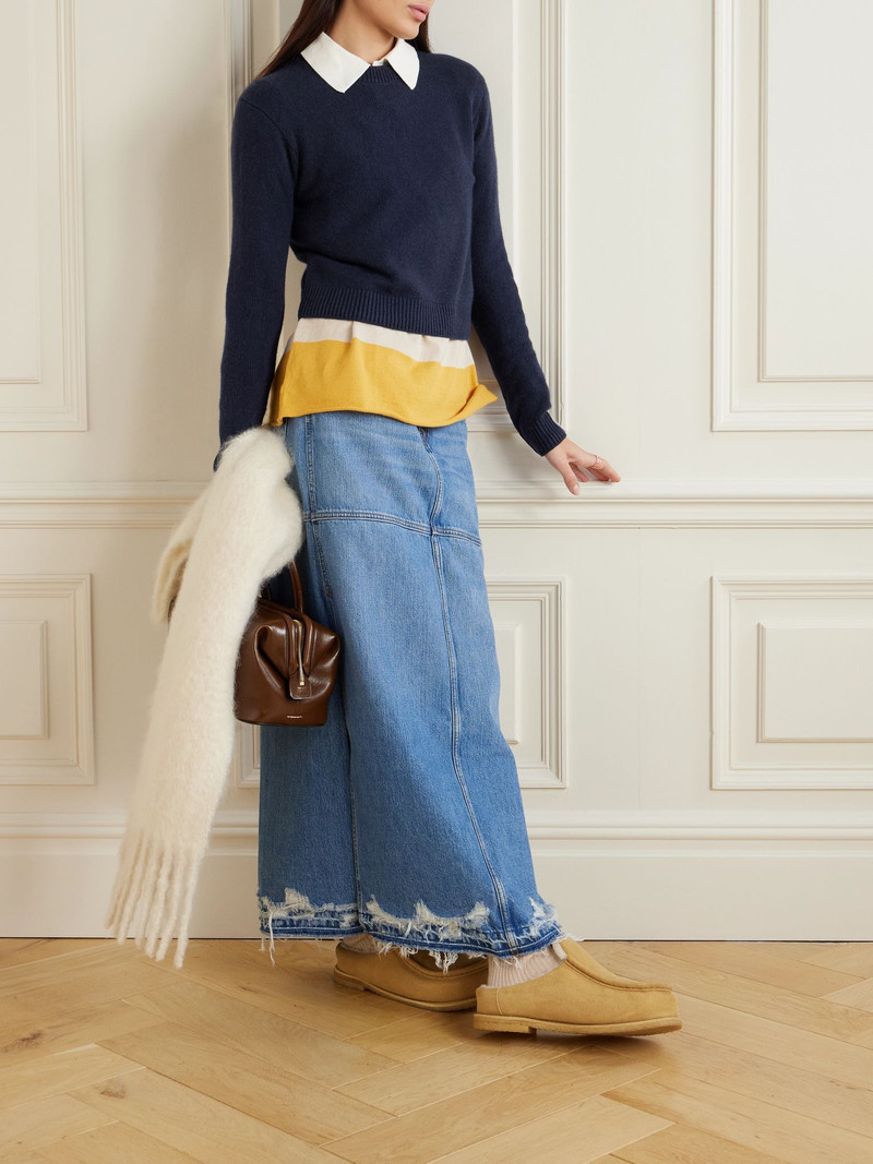 The Elder Statesman Cashmere sweater Navy outlook