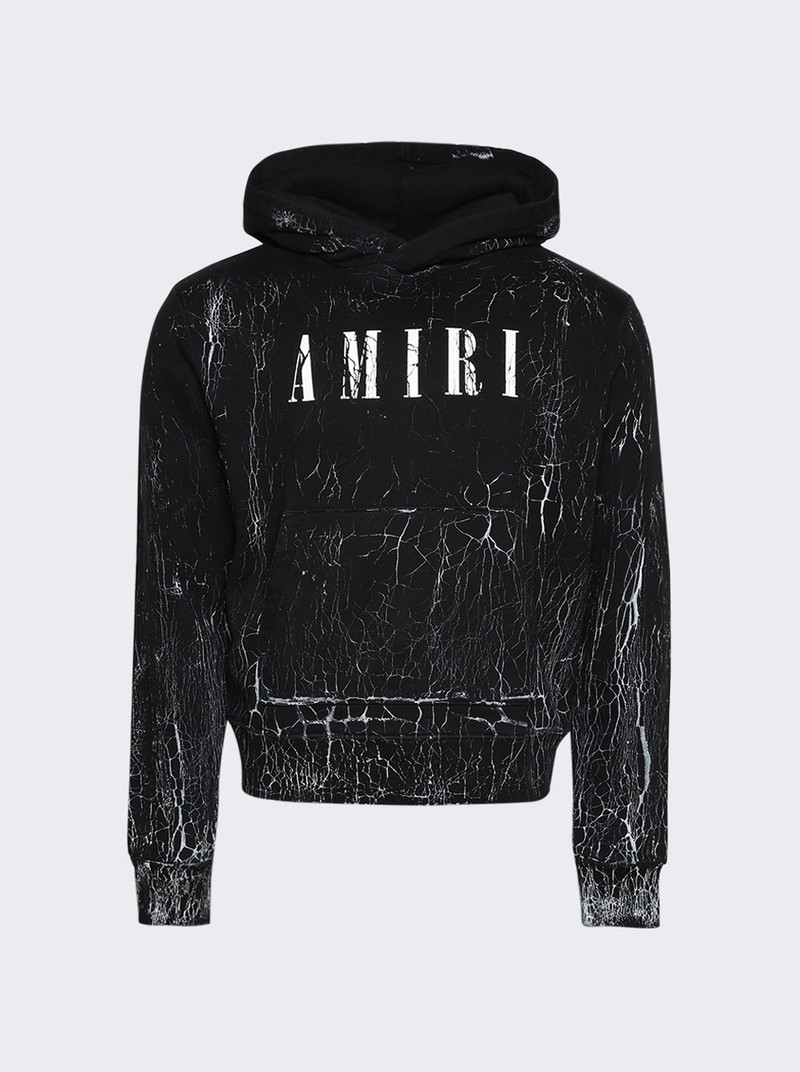 Cracked Dye Core Logo Hoodie Black - 1