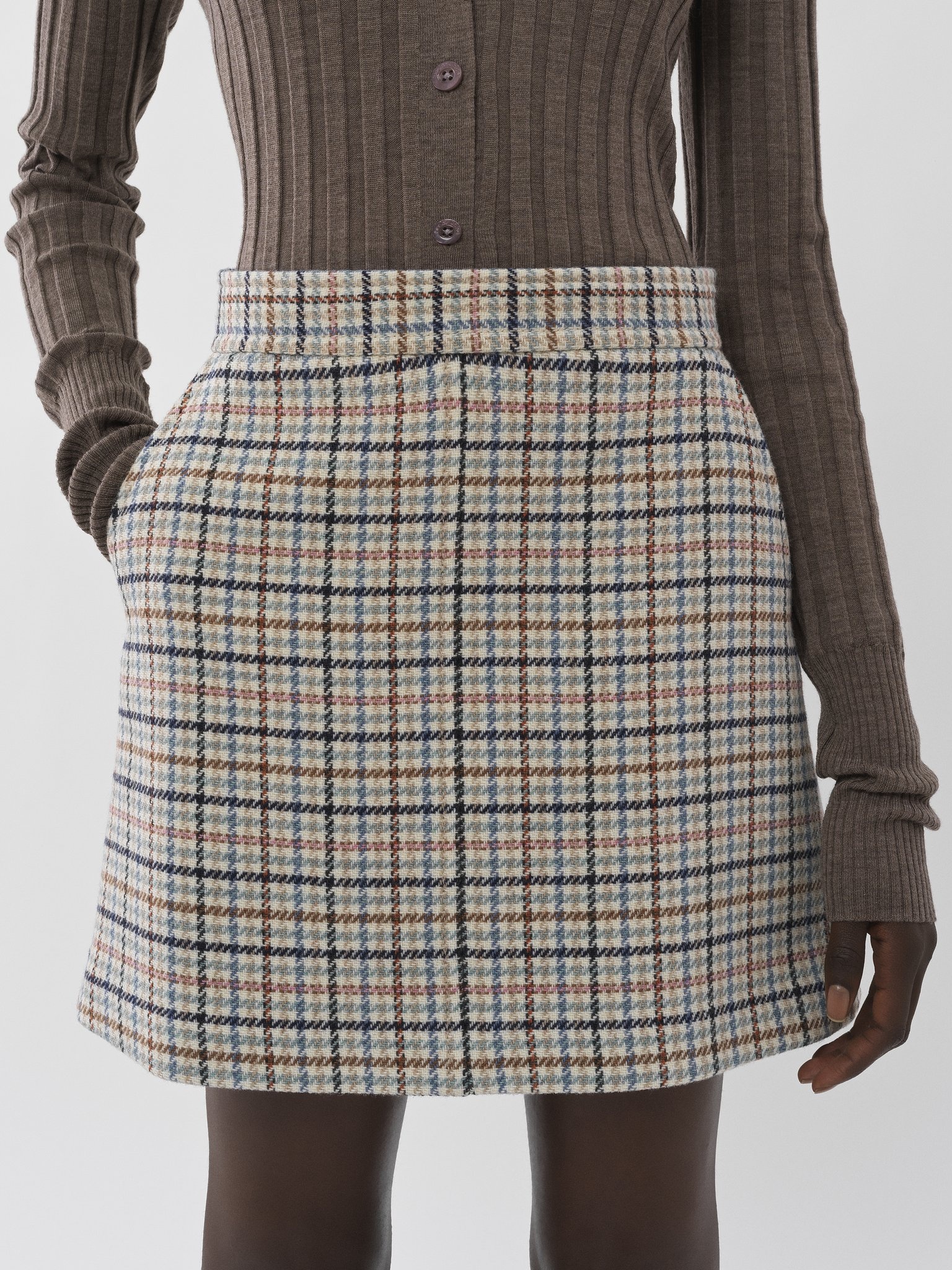 CHECKED SKIRT - 5