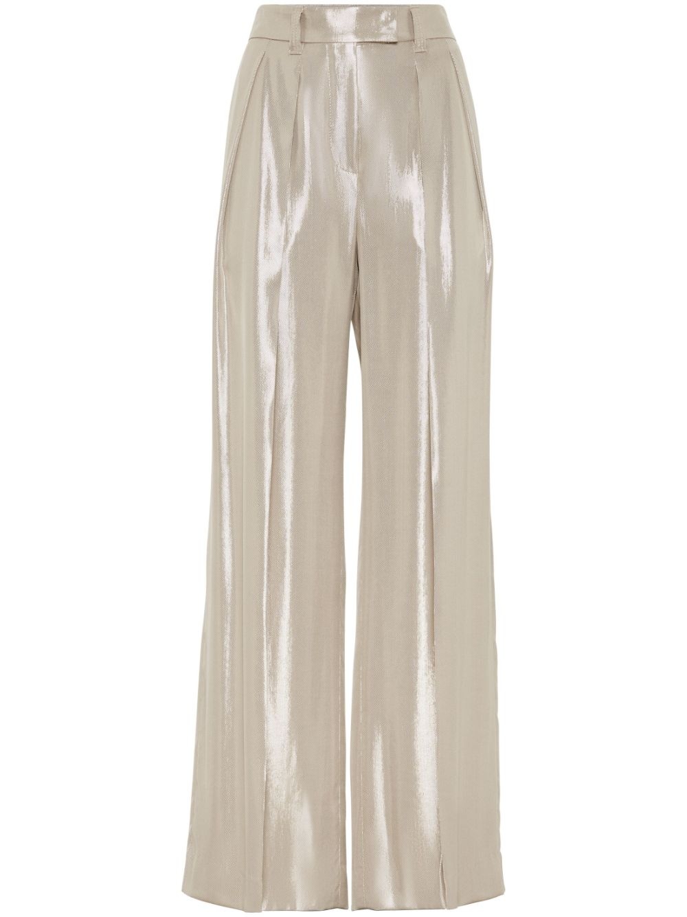 pleated wide-leg trousers - 1