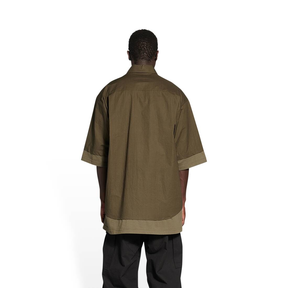 Men's Bb Icon Layered Short Sleeve Shirt in Kaki - 4
