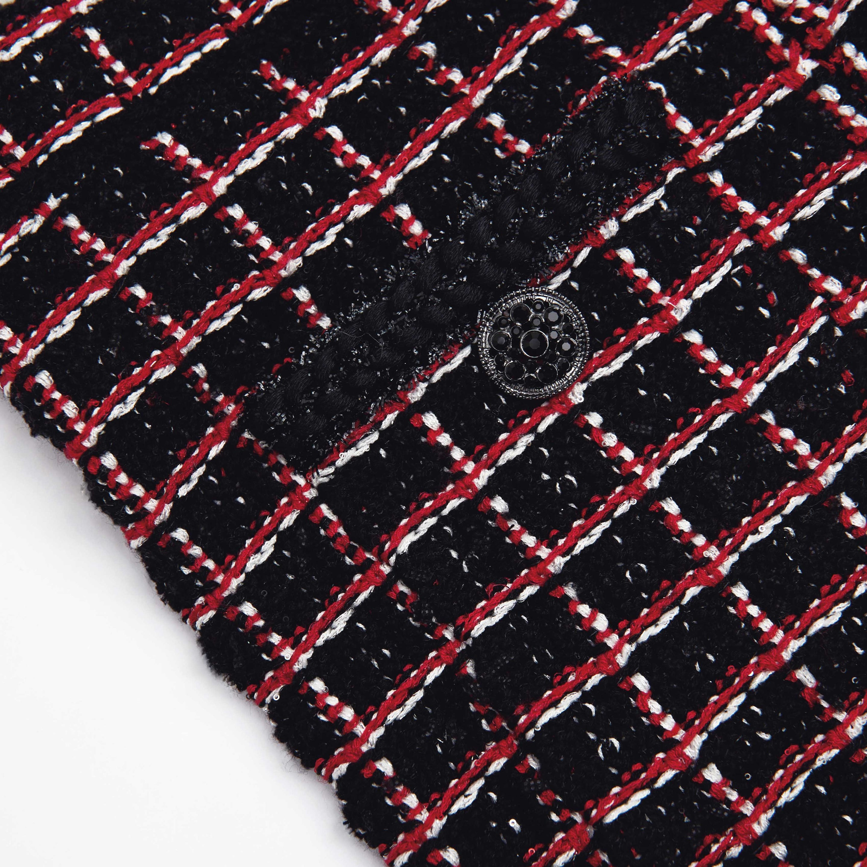 Black And Red Check Knit Leggings - 5