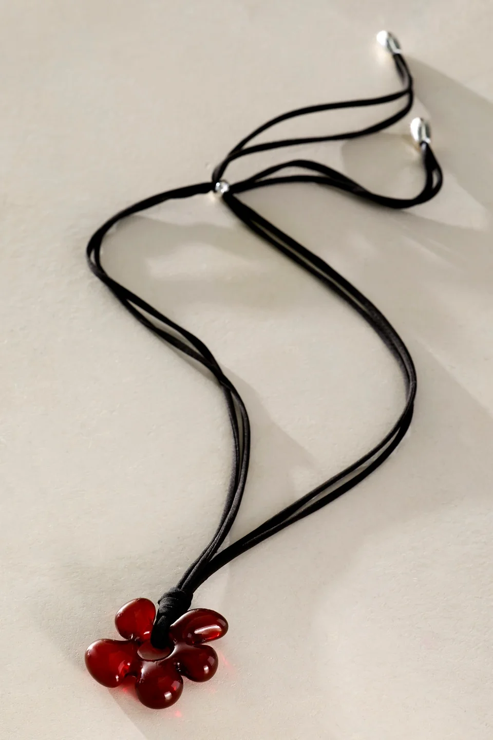 Crimson Flower Resin Necklace - 1