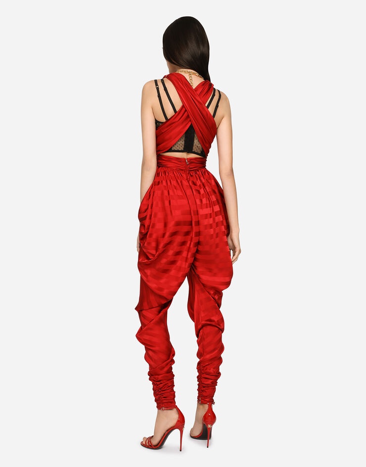 Envers satin jumpsuit with draping - 5