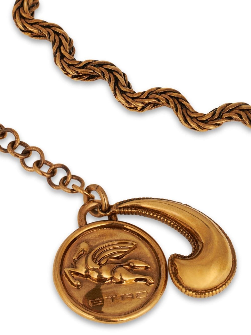 logo-charm chain necklace - 2
