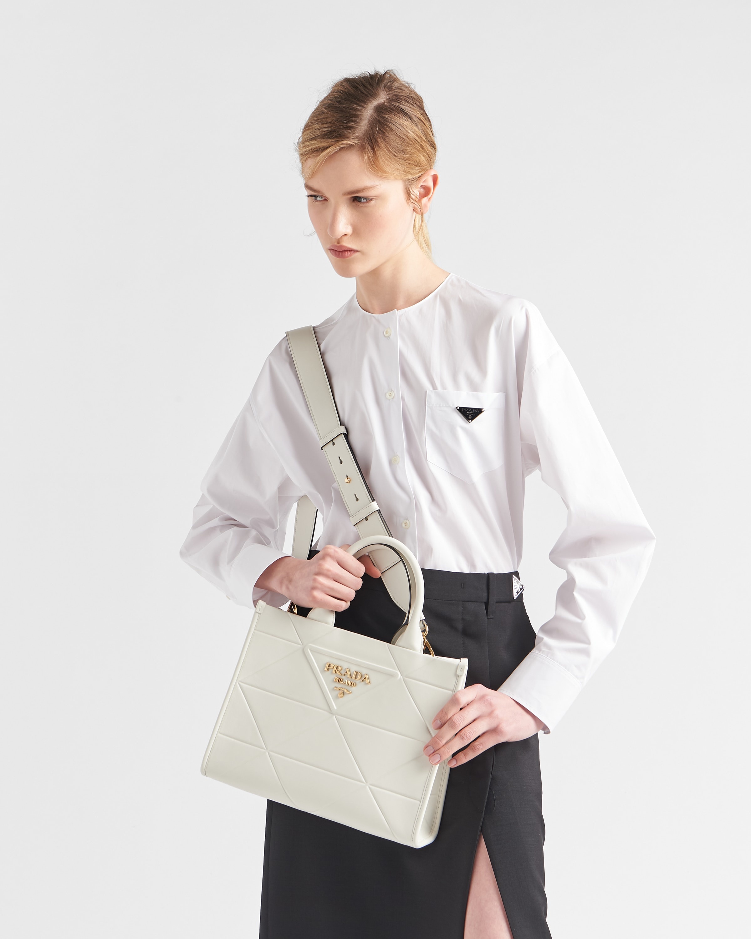 Prada Small leather Prada Symbole bag with topstitching
