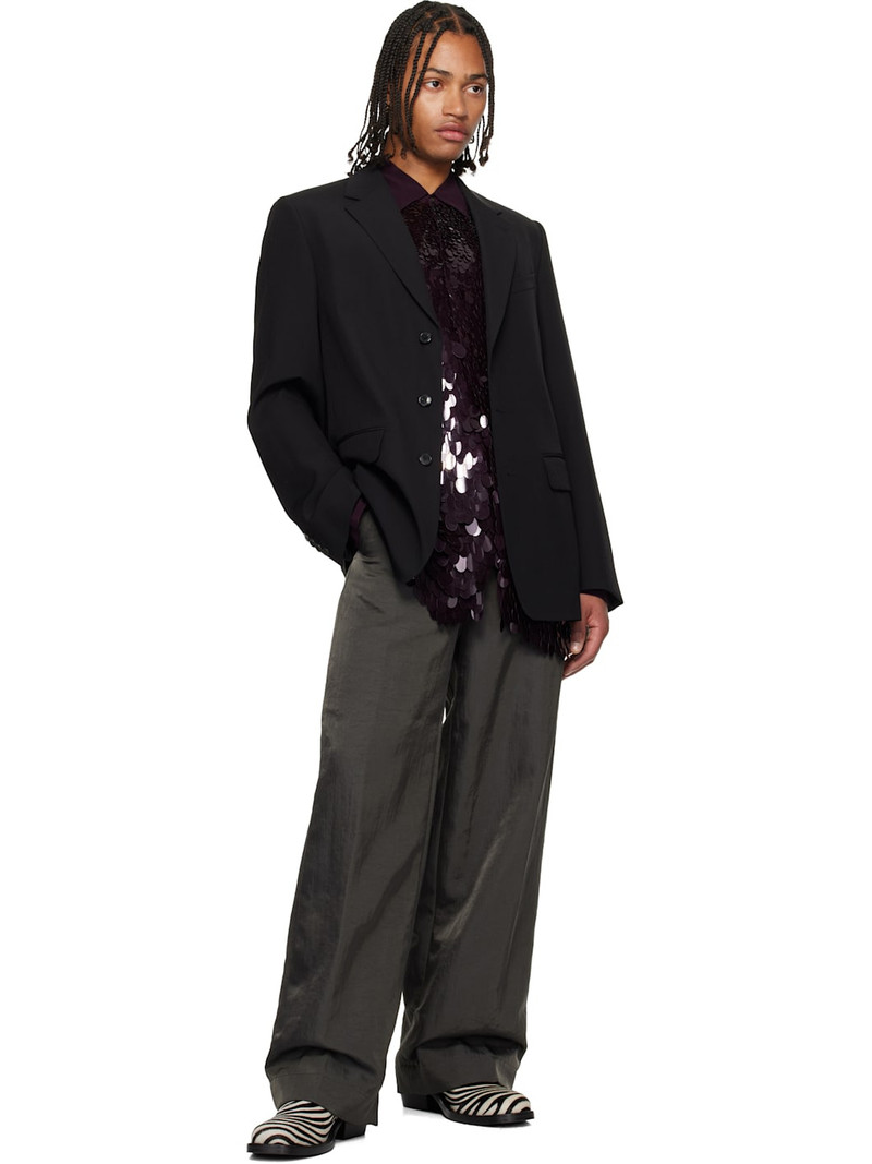 Dries Van Noten Black Notched Lapel Blazer outlook