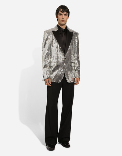 Dolce & Gabbana Sicilia sequined single-breasted tuxedo jacket outlook