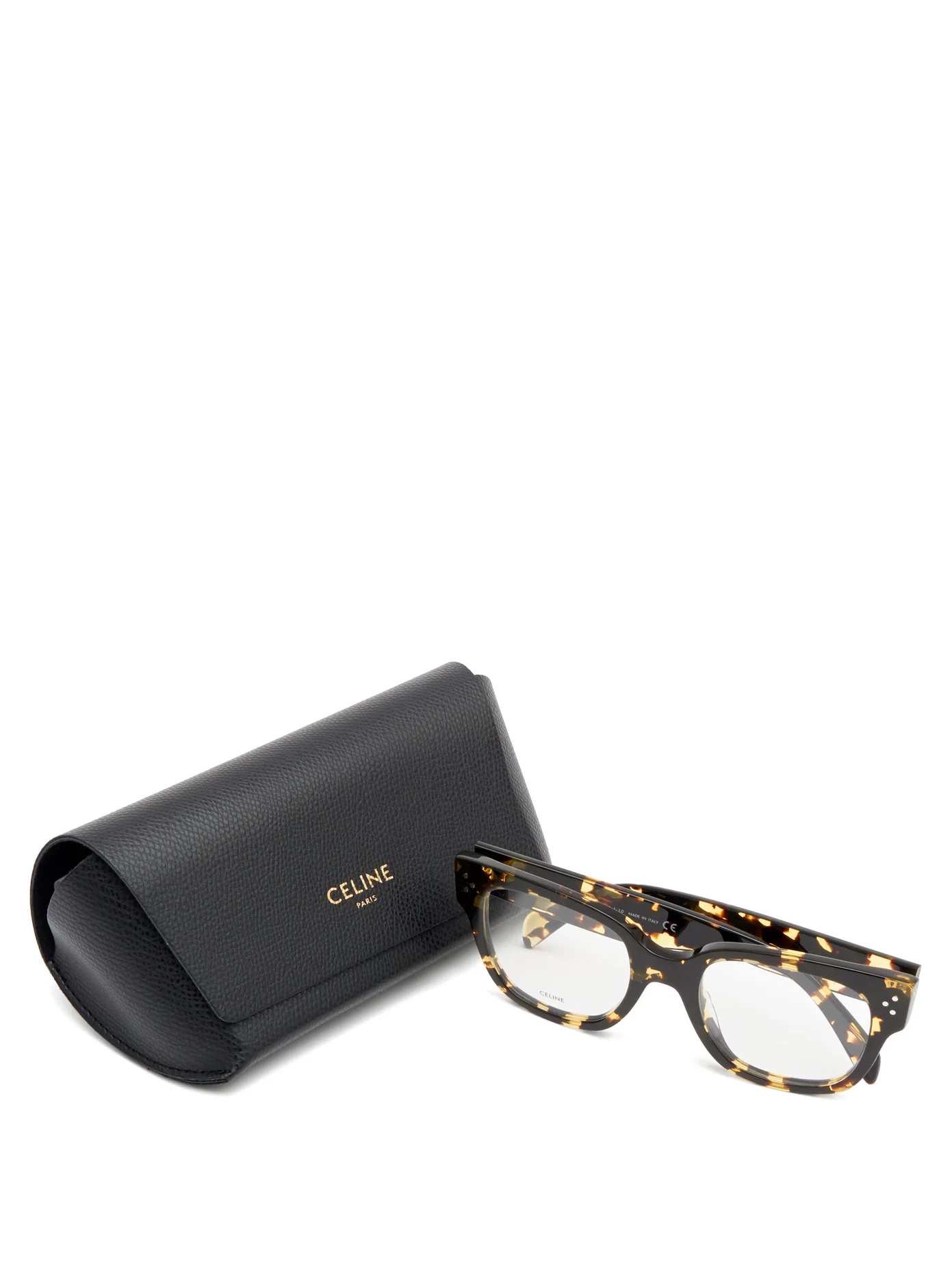 Square tortoiseshell-acetate glasses - 4