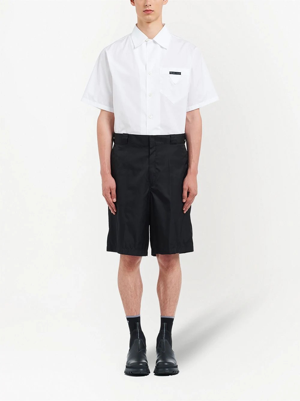 Re-Nylon logo plaque shorts - 2