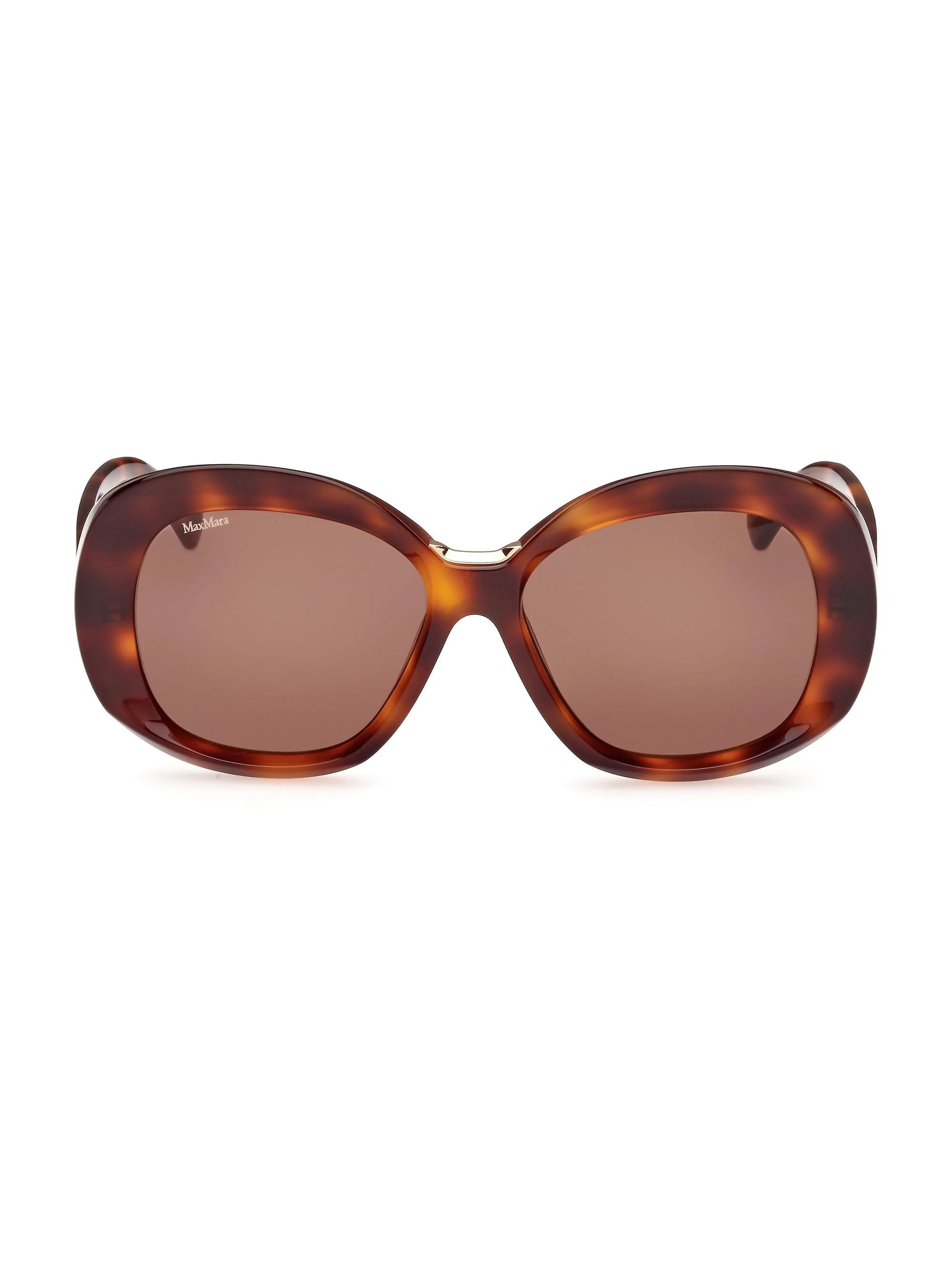Women's 55MM Round Sunglasses - Dark Havana Brown - 1
