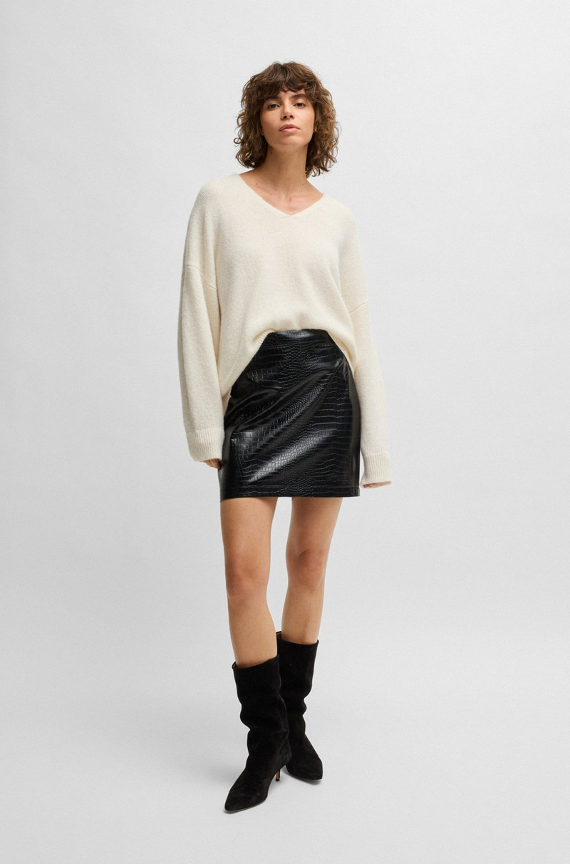 BOSS WOOL-BLEND RELAXED-FT SWEATER WITH V NECKLINE outlook