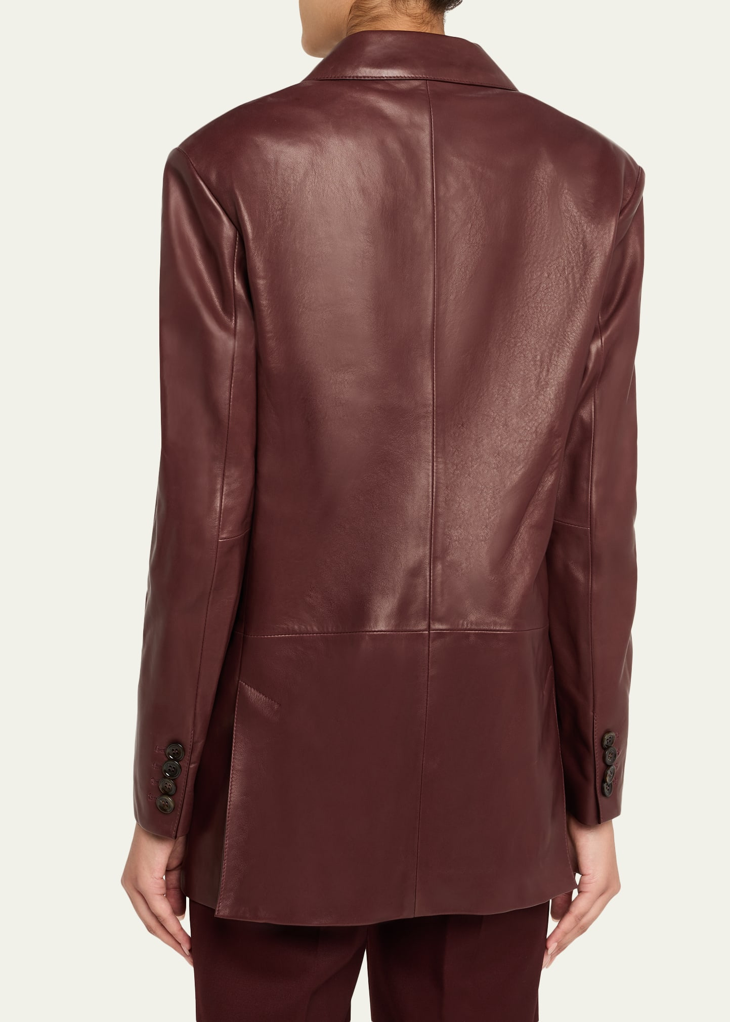 Leather Double-Breasted Jacket - 3
