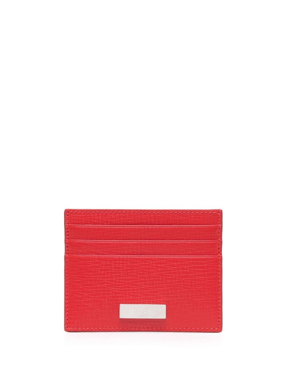 logo-plaque leather cardholder - 1