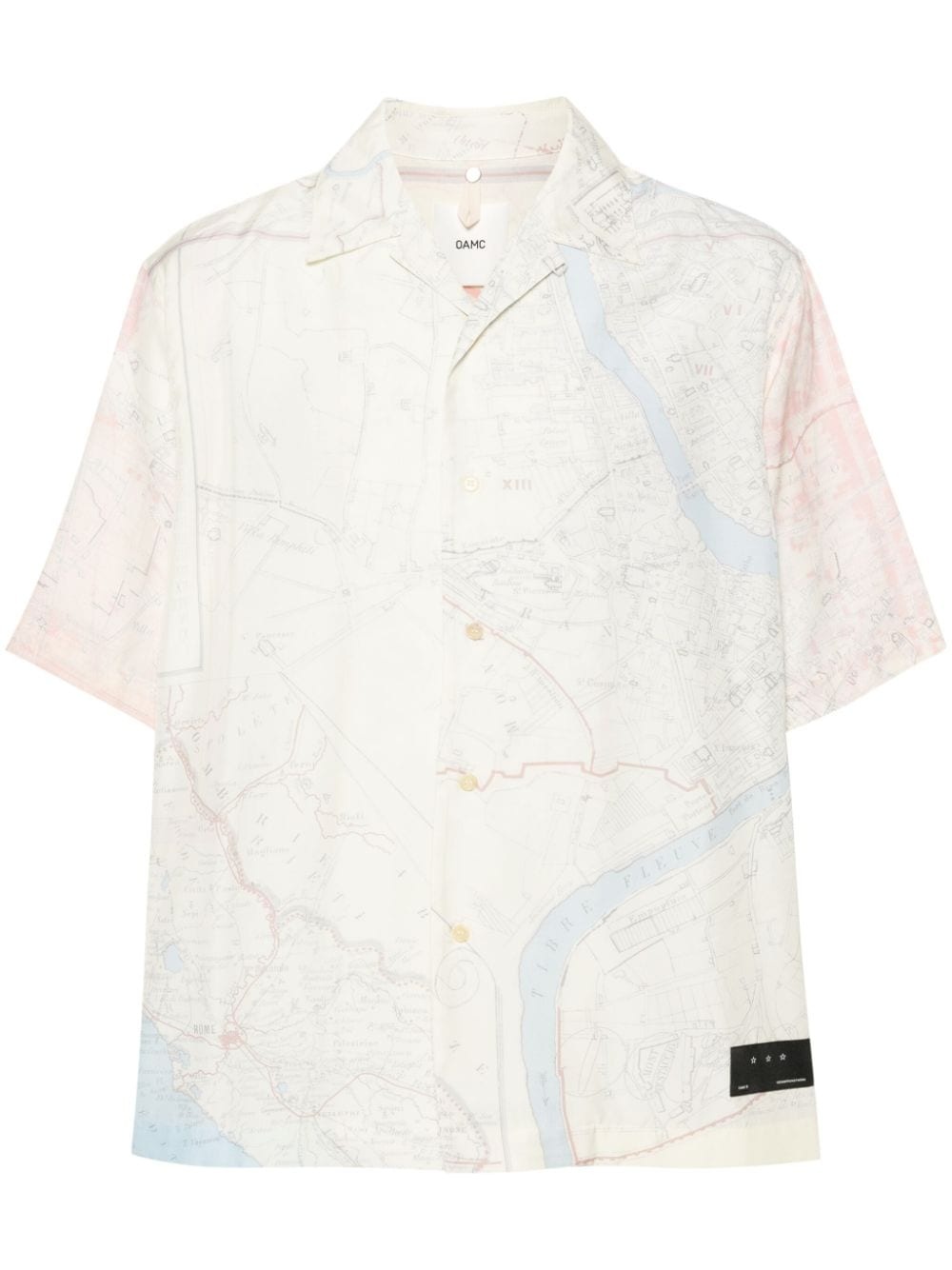 map-print short-sleeves shirt - 1