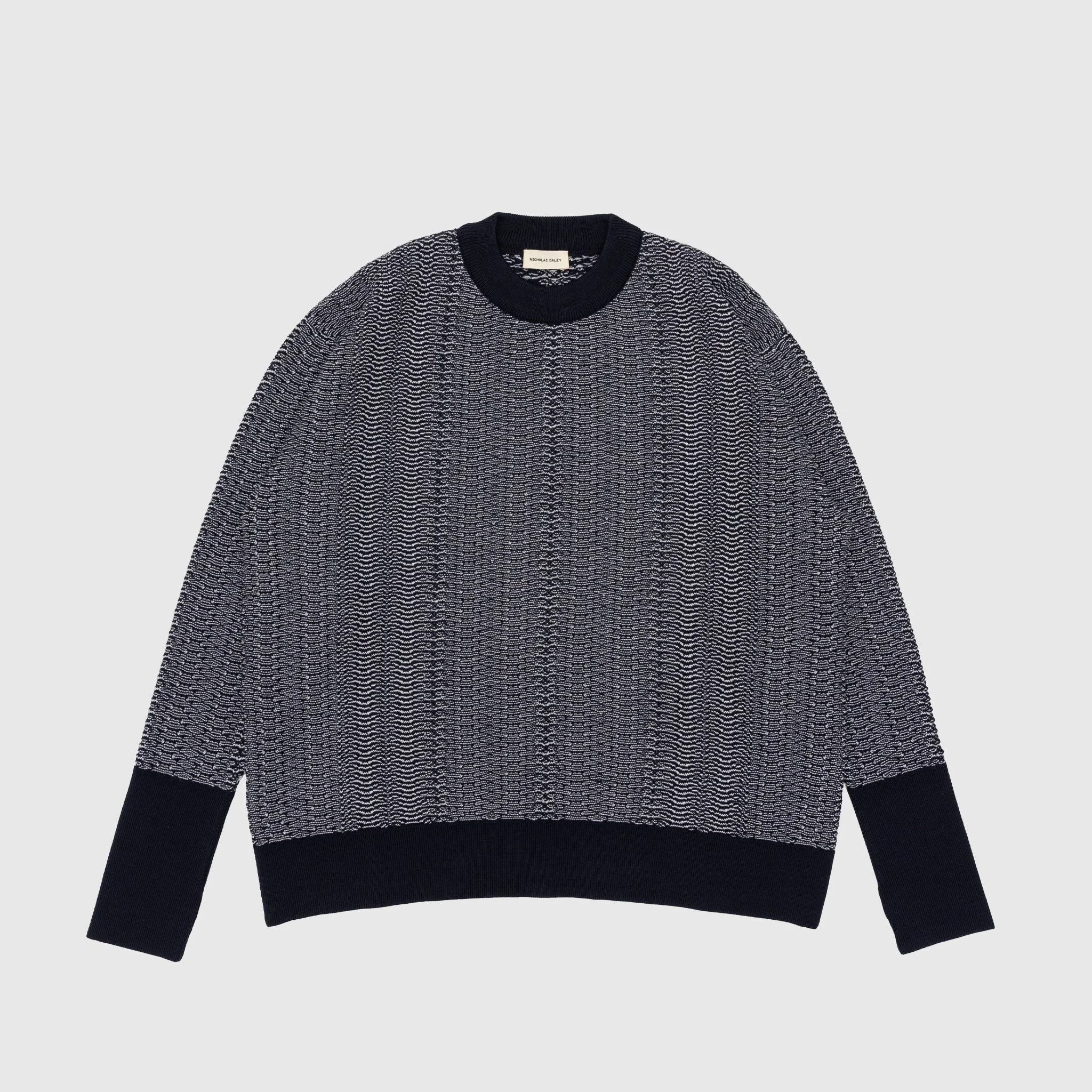 WAVE KNITTED CREW NECK - 1