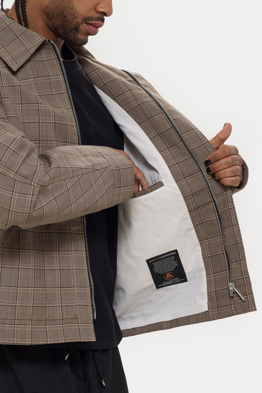 Chore Jacket in Brown Check - 5